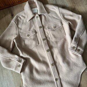 Wilfred Free Ganna Shirt Jacket Shacket in Healther Bone (light cream/pink) Sz S